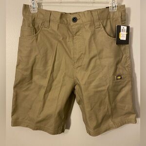 Caterpillar stretch canvas utility shorts khaki 34w New